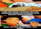 Le Americanization Has Arrived | /r/dogelore ISURE LOVE BEING A JAPANESE RICE BALL, COMMONLY KNOWN AS AN ONIGIRI ON MY FAVORITE SHOW POKEMON WHAT THE F--- DO YOU MEAN "JELLY DONUT"