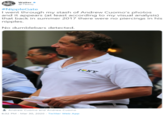 Walter • @78woj #NippleGate I went through my stash of Andrew Cuomo's photos and it appears (at least according to my visual analysis) that back in summer 2017 there were no piercings in his n------. No dumblebars detected. IONY 2 Andrew Cuomo and Andrew Cuomo 6:32 PM - Mar 30, 2020 - Twitter Web App