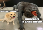 MINECRAFT IN REALITY MINECRAFT IN GAME THEORY imgflip.com