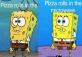 Spongebob Pizza rolls in the Pizza rolls in the microwave