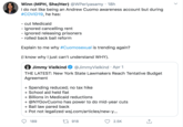 Winn (MPH, She/Her) @WPeriyasamy · 18h I do not like being an Andrew Cuomo awareness account but during #COVID19, he has: - cut Medicaid - ignored cancelling rent - ignored releasing prisoners - rolled back bail reform Explain to me why #Cuomosexual is trending again? (I know why I just can't understand WHY). Jimmy Vielkind @JimmyVielkind · Apr 1 THE LATEST: New York State Lawmakers Reach Tentative Budget Agreement + Spending reduced; no tax hike + School aid held flat + Billions in Medicaid reductions + @NYGovCuomo has power to do mid-year cuts + Bail law pared back + Pot not legalized wsj.com/articles/new-y... 189 27 918 2.5K