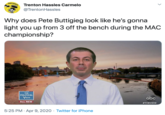 nervous Trenton Hassles Carmelo @TrentonHassles Why does Pete Buttigieg look like he's gonna light you up from 3 off the bench during the MAC championship? THE POLITICAL VIEW abc ALL NEW #THEVIEW 5:25 PM · Apr 9, 2020 · Twitter for iPhone