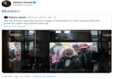 Patton Oswalt @pattonoswalt BRAINS!!! future canon @futurecanon • Apr 15 Will be forever haunted by this image Of protestors in Ohio demanding the governor open businesses back up Show this thread