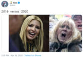 Kim e @kim 2016 versus 2020 Ivanka Trump