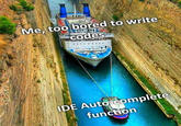 Me, too bored to write codes IDE Auto-complete function