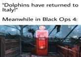 "Dolphins have returned to Italy!" Meanwhile in Black Ops 4: Dal Jugger. Nog 10c SRU