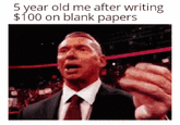 5 year old me after writing $100 on blank papers