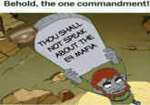 Behold, the one commandment! SHAMMERS UNITED THOU SHALL NOT SPEAK ABOUT THE E4 MAFIA
