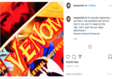 andyserkis • Follow THE CHILLING CONCLUSIO andyserkis It's actually happening. I can feel it, the Symbiote has found a host in me, and I'm ready for the ride..Can't wait! Are you ready @tomhardy ? #venom #venom2 #marvel 37w ENON 55,832 likes AUGUST 5, 2019 LETHAL ROTECT Add a comment. Post (+)