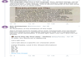 Amr Ammourazz @ammourazz · Apr 26 The language used here is that language. Orcs, sentient beings, can be "domesticated." They have an underlying, inherent rage and blood lust that's just part of their biology. This is harmful because of the real world parallels to a ton of racist tropes. ROLEPLAYING AN ORC Most orcs have been indoctrinated into a life of destruc- tion and slaughter. But unlike creatures who by their very nature are evil, such as gnolls, it's possible that an ore, if raised outside its culture, could develop a limited capacity for empathy, love, and compassion. No matter how domesticated an orc might seem, its blood lust flows just beneath the surface. With its instinctive love of battle and its desire to prove its strength, an orc trying to live within the confines of civi- lization is faced with a difficult task. 54 23 81 1.2K Amr Ammourazz @ammourazz · Apr 26 Step 4: An illustration of the limitations of this trope Ajey's thread expertly breaks down both mechanically and narratively how this lessens your gameplay experience AND why it perpetuates harmful racial stereotypes. A simple light read if you can't dive into full articles. Darth Play-By-Post (Ajey - He/Him) @AjeyPandey · Apr 26 Hi folks. Orc discourse is happening. Let's talk orcs. Let's talk about a specific orc character pitch: Y'Gria Khaskia, Level 3 Orc Wizard (Divination)! ST: 8 DX: 10 CN: 12 IN: 16 WS: 14 CH: 14 Show this thread 17 65 1.1K