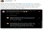 u on simp s--- O 0 94 @playbcybabe perez hilton literally shamed @charlidamelio (15) for wearing a bathing suit. charli was literally at the beach. his excuse for this behavior was that he's gay. but no matter who you are, attempting to diss a minor for what they're wearing is not right. peachy.blossom04 Imagine coming after a 15 year old trying to have fun 7h 23 likes Reply Hide replies theperezhilton O @peachy.blossom04 I didn't come after her. I questioned her parents' decisions. 7h 5 likes Reply lilvomitboy @theperezhilton maybe you should question your decisions bro. She was just doing her thing, you're the werido who was thinking gross things 7h 7 likes Reply 12:32 AM - Mar 5, 2020 · Twitter for iPhone