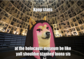 Kpop stans at the holocaust museum be like yall shouldve stanned loona sis
