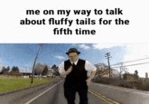 me on my way to talk about fluffy tails for the fifth time