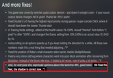 And more fixes! • The game now correctly switches audio output devices - and doesn't outright crash - if your sound output device changes! HECK yeah!! Thanks Mr. PECK yeah!! • Fixed Double's Lv5 having the highest input priority during special->super cancels ONLY, where it should have been the lowest. Thanks Mao! • In Training Mode settings, added all the health values 1%-100%, moved "Normal" from before "1 pixel" to after "100%", and changed the Drama setting from 10%-100% to an actual value (0-240) by 5s. Autoscrolling on all options speeds up if you keep holding the direction for a while. All those new numbers made this a real thing that needed adjusting. :^P • Fixed the position of Robo's small character select sprite, thanks SkullgirlsRussia! • Fixed a very minor old bug where characters went into post-block animation after recovering from blockstun. instead of the block-idle loop. It looked a bit worse, now it looks a bit better. :^p • And, for everyone who expressed opinions about the SonicFox NPC, good news! We fixed his feet, the shadow is correct now. :^)