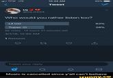 l TFW LTE 10:22 AM 95% Tweet Mj 9 @mj_0204 Who would you rather listen too? Lil Uzi 62% Tupac O 38% 55 votes · 14 hours 27 minutes left 4/1/18, 12:50 AM 1 Retweet 27 Tweet your reply Music is cancelled since y'all can't behave ifunny.co
