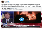 nope O @LiINasX this man just lied and told millions of people on national television that i was inciting riots. you can't make this up. Acyn Torabi @Acyn · Jun 5 Tucker Carlson thinks he's outing celebrities FOX NEWS channel "CELCDKITICS AKE DAILIING OOT LOOTERS & KIOTEKS TUCKER CARLSON tonight #Tucker Instagram.com/foxnews 1:05 16.4M views 7:26 PM · Jun 5, 2020 · Twitter for iPhone