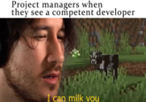 Project managers when they see a competent developer I can milk you