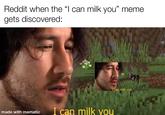 Reddit when the "I can milk you" meme gets discovered: I can milk vou I can milk you made with mematic