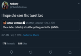 Anthony @OMGItsBirdman I hope she sees this tweet bro DeMar DeRozan @DeMar_DeRozan · Sep 2, 2018 These ladies definitely should be getting paid in the @WNBA. 8:25 PM · Sep 2, 2018 · Twitter for iPhone 173 Retweets 1.8K Likes