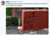 paige @wvtangdan · Jun 24 i'm giving fox news 3 days to announce manny from diary of a wimpy kid as an antifa terrorist symbol ACAB