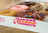 TRADWIFE DUNKIN' DONUTS Proof of Purchase OP Holder LLC. hts reserved. Doughnut Food Doughnut Cuisine Baked goods Dessert Pastry Dish Cider doughnut Sprinkles Sweetness Baking