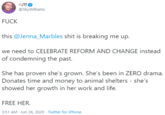 @SkyWilliams F--- this @Jenna_Marbles s--- is breaking me up. we need to CELEBRATE REFORM AND CHANGE instead of condemning the past. She has proven she's grown. She's been in ZERO drama. Donates time and money to animal shelters - she's showed her growth in her work and life. FREE HER. 3:51 AM - Jun 26, 2020 · Twitter for iPhone