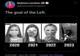 DeAnna Lorraine @DeAnna4Congress The goal of the Left. 2020 2021 2022 Twitter for iPhone 2023 5:09 AM • Jun 20, 2020 •
