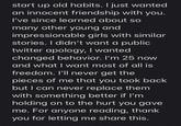start up old habits. I just wanted an innocent friendship with you. I've since learned about so many other young and impressionable girls with similar stories. I didn't want a public twitter apology, I wanted changed behavior. I'm 25 now and what I want most of alli freedom. I'll never get the pieces of me that you took back but I can never replace them with something better if l'm holding on to the hurt you gave me. For anyone reading, thank you for letting me share this.