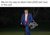 Me on my way to return the LEGO set I put in the cart STAR LEGO WARS 14+