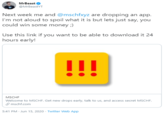 MrBeast @MrBeastYT Next week me and @mschfxyz are dropping an app. I'm not aloud to spoil what it is but lets just say, you could win some money ;) Use this link if you want to be able to download it 24 hours early! MSCHF Welcome to MSCHF. Get new drops early, talk to us, and access secret MSCHF. I mschf.com 5:41 PM Jun 15, 2020 · Twitter Web App