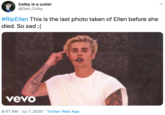 #RipEllen This is the last photo taken of Ellen before she died. So sad ;(
