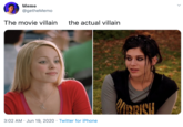 Memo @getheMemo The movie villain the actual villain 3:02 AM · Jun 19, 2020 · Twitter for iPhone