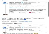 Tweet NYCT Subway O @NYCTSubway 5h March 17, 2019: 5,568,464 March 17, 2020: 1,785,252 MTA New York City Subway 3.7 million of you chose not to ride with us yesterday because you want to #flattenthecurve. We miss you, but for now, we'll say: thank you for not riding with us. You're keeping NYC safer. 140 273,628 18.2K I can't wait to yell at you for making me late to things again 8:02 PM · 3/18/20 · Twitter Web App 26 Retweets 898 Likes NYCT Subway Replying to @NYCTSubway · 5h MTA New York City Subway We miss you too, Jenn! ^KB 27 11 618 What a wholesome exchange