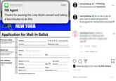sonny5ideup's Post sonny5ideup Following MESSAGES now Paid partnership with meme2020 FBI Agent Thanks for pausing the Limp Bizkit concert and taking sonny5ideup O Go to link in bio for your mail-in ballot @meme2020 #votingpartner meme2020.com/vote a few minutes to do this NEW YORK 1d Application for Mail-In Ballot Print your name Please print your name exactly as you registered to vote. Last name Jr Sr II IV (circle if applicable) First name Middle name or initial About you Phone and email are optional and used if information is missing on this form. Birth date View replies (1) Phone ||H|| H||| Email Your address Please print your address exactly as you registered to vote. A Liked by Address (not P.O. Box) Apt. number State PA Zip code City/Town and 14,456 others 3 Municipality County Ward (f known) Voting district (f known) 1 DAY AGO I have lived at this address since: Add a comment... Post