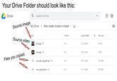 Your Drive Folder should look like this: Drive Search in Drive Source image My Drive > first-order-motion-model Name Owner Last modifi. File size Source video 02.png 21:20 me 63 KB me 04.mp4 2 18:22 me 7 MB me Files you copied vox-adv-cpk.pth.tar 2 18:16 me 716 MB me vox-cpk.pth.tar 18:15 me 695 MB me