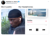 Matthew A. Cherry @MatthewACherry Me in public: My Headphones: Fireflies Owl City 0:00 -3:48
