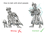 How to talk with short people Wrong Correct