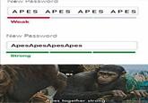 New Password APES APES APES APES Weak New Password ApesApesApesApes Strong Apes together strong.