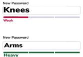 New Password Knees iingoftheiol Weak New Password Arms Heavy
