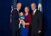 If you look above Biden's cuff, you can see the mother's arm in front of the child. This means the mother is already holding the child with 1 wrapped arm and 1 hand, completely in control. It also means Biden is touching the mother's hand and the baby's crotch.
!https://i.imgflip.com/4e7ay9.jpg!