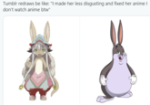 Tumblr redraws be like: "I made her less disgusting and fixed her anime I don't watch anime btw"