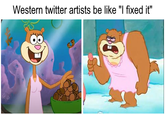 Western twitter artists be like "I fixed it"