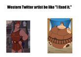Western Twitter artist be like "I fixed it."