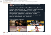r/mendrawingwomen - Posted by u/infinitysaga 14 daya ago 2.5k Females can only be strong if they are also sexy as hell Part of the Problem BlackSageD Sony Still Censors Japanese Vid. @BlackDGamer1 I think with all the talk of Tawina, from Crash Bandicoot 4, i think it's safe to say that Japan completely wins this generation, when it comes to female character designs this year. They understand the importance of women being feminine, yet strong! Here, here Japan! Give Award a Share A Save O Hide 95% Upvoted 192 Comments Report