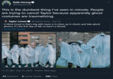 Katie Herzog @kittypurrzog This is the dumbest thing I've seen in minute. People are trying to cancel Taylor because apparently ghost costumes are traumatizing. * Taylor Lorenz O @TaylorLorenz · Sep 22 A tiktok trend rn that's big with teens is to dress up in sheets and take ghost photos. It's the first day of fall, so here's a thread. Show this thread 11:37 AM - Sep 23, 2020 - Twitter Web App 21 Retweets 3 Quote Tweets 242 Likes