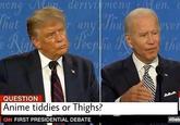 VLO derivimong nong Men. That Rig ever Peoplie Re the QUESTION Anime tiddies or Thighs? CN FIRST PRESIDENTIAL DEBATE #Deb