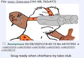 File: grug - Copy.png (161 KB, 762x477) NO Trug on Anonymous 02/28/20(Fri)18:40:15 No.44157393 ► >>44157410 >>44157423 >>44157452 >>44157491 >>44157973 >>44158715 Grug ready when chieftans try take club