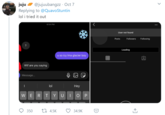 @jujuubangzz - Oct 7 juju 2 Replying to @QuavoStuntin lol i tried it out 6:54 PM User not found Posts Followers Following ? Loading u so icy Ima glacier boy 曲 W-- are you saying Message.. lol Hey W ERT YUI O P 350 27 4.5K 34.9K > or