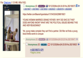 File: Chad.png (1.33 MB, 690x1162) 10/12/20(Mon)04:24:26 No.282199373 Anonymous (ID: 6DIHLD/C >>282199471 >>282199521 >>282199530 >>282200231 >>282200754 >>282202657 https://twitter.com/BeansHype/status/1315433242296815621 YOUNG WOMAN MARRIES GRAND FATHER. WHY DID SHE DO THIS? DOES ANYONE KNOW? WHAT ARE THE POLITICAL ISSUES BEHIND THIS AND HER REASONING? Yet, young males complain they can't find a partner. Old War vet finds a young blood fertile womb to conquer. >> Anonymous (ID: 6DIHL6/C 10/12/20(Mon)04:25:25 No.282199471 >> Anonymous (ID: hKL3vfrb 10/12/20(Mon)04:25:59 No.282199521 >>282199373 (OP) >Vagina Jones