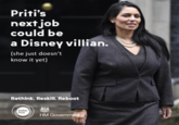 Priti's next job could be a Disney villian. (she just doesn't know it yet) Rethink. Reskll. Reboot HM Government